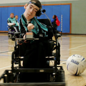 Boy in wheelchair High school & adult adaptive league